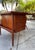 Teak Boomerang Writer's Desk With Floating Drawer Bank and Front Display | Mid Century Atomic in the Style of Kai Kristiansen For Sale - Image 9 of 12