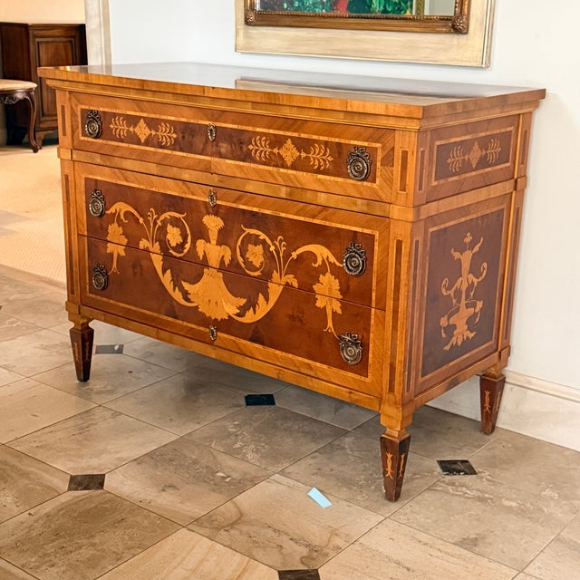 Brown Inlaid Commode From Trouvailles—two Available For Sale - Image 8 of 11