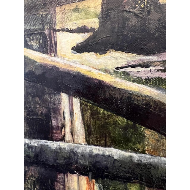 Contemporary “Where the Birds Sing" Contemporary Impressionist Landscape With Trees in Black and Yellow by Mill Valley Artist Mary Anne McKernie For Sale - Image 3 of 9