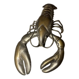 Large Vintage German Brass Lobster Figurine, 1990s For Sale