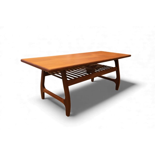 Danish Coffee Table in Teak and Walnut with Magazine Shelf, 1960s For Sale - Image 15 of 15