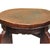 1960s Vintage Oriental Brown Leather Top Round 4 Legs Stool Table For Sale - Image 5 of 8
