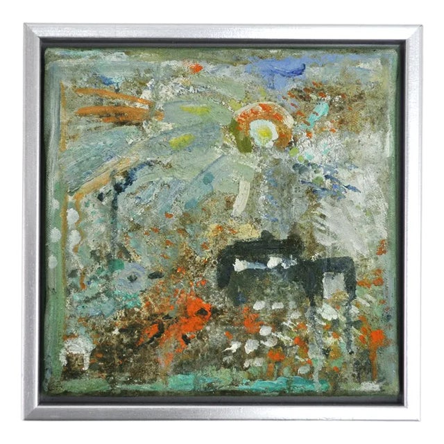 Mette Birckner, Abstract Impressionism Painting, A Fairytale with Birds (5), 2009, Oil on Canvas, Framed For Sale