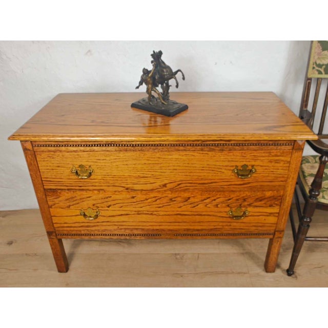 Vintage Farmhouse Chest of Drawers in Carved Oak, 1930 For Sale - Image 15 of 15