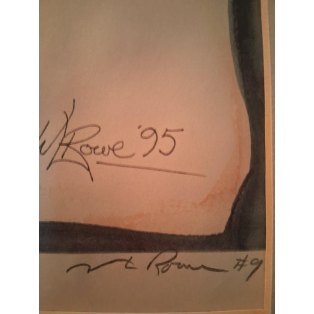 Paint F-021 Original 1995 William Rowe "Kokopelli" Watercolor For Sale - Image 7 of 12