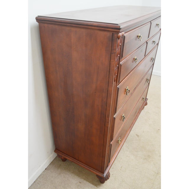 Brown Ethan Allen Chest of Drawers and Mirror Set For Sale - Image 8 of 18
