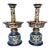 19th Century Chinese Imperial Yellow Cloisonné Enamel Pricket Candle Holders - A Pair For Sale