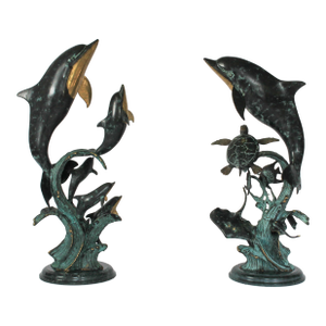 Vintage Spi San Pacific International Multi-Dolphin / Sea Life Gallery Sculptures