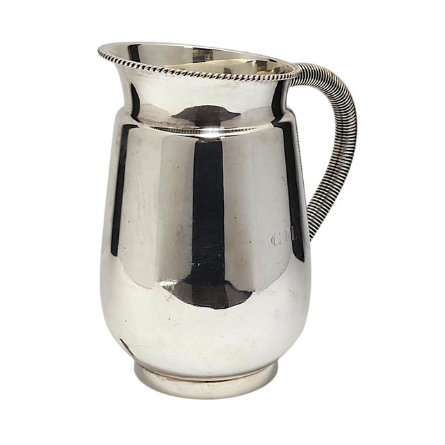 Mid-20th Century Prata Régia 90 Brazilian Silverplate Rope-Rim Pitcher For Sale In San Francisco - Image 6 of 14