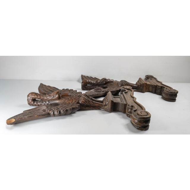 20th Century Pair of Architectural Swan Bird Form Table Legs in Black Forest Style For Sale - Image 9 of 13