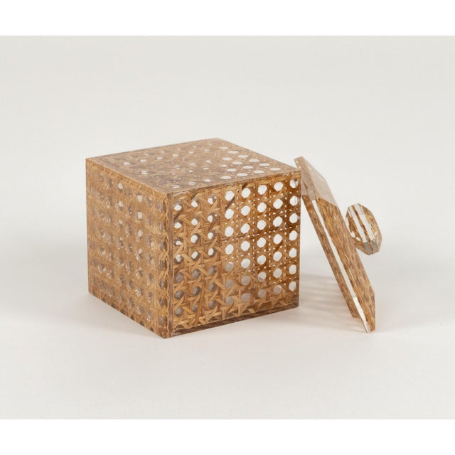 Mid-Century Modern Box in Acrylic and Rattan from Christian Dior, 1970s For Sale - Image 15 of 16