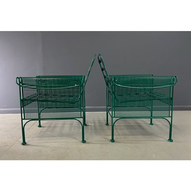 Metal 1960s Metal Lounge Chairs by Woodard in the Style of Josef Hoffman - Set of 2 For Sale - Image 7 of 11