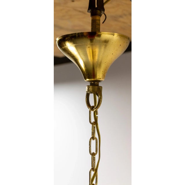 French Brass and Glass Ceiling Lamp, 1960 For Sale - Image 6 of 9