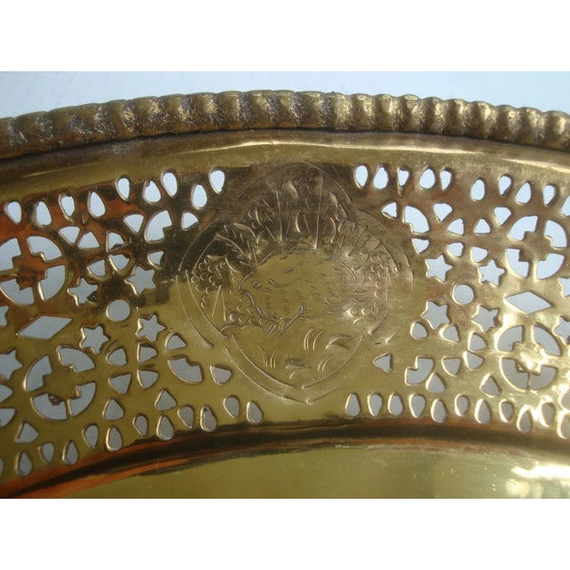 Pierced Brass Footed Tray Charger Chinese Zodiac Animals For Sale In Richmond - Image 6 of 9