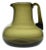 Olive Green Blown Glass Jug by Claude Morin, Dieulefit, 1976 For Sale