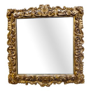 17th Century Wooden Mirror in Gold Leaf from a Noble Palace in Rome, 1680 For Sale