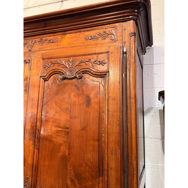 19th Century French Provincial Carved Walnut Armoire For Sale - Image 11 of 12
