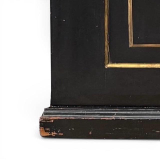Late 19th Century Painted Cedar Blanket Chest in Black and Gold For Sale - Image 9 of 10