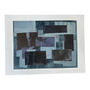 Original Signed Mixed Media Collage and Monotype Artwork by Merrill Bullis