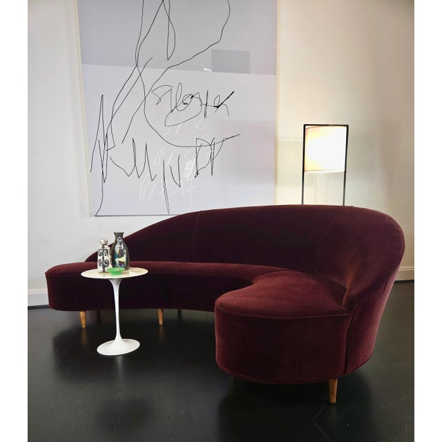 I.S.A. Bergamo 1960s Curved Sofa by Italian Designer Federico Munari, Circa 1950s For Sale - Image 4 of 5