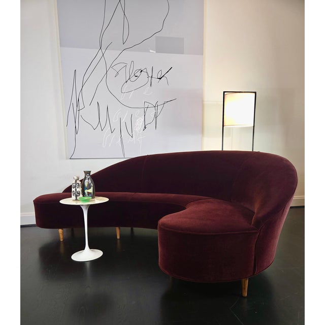 Mid-Century Modern Curved Sofa by Italian Designer Federico Munari, Circa 1950s For Sale - Image 3 of 5