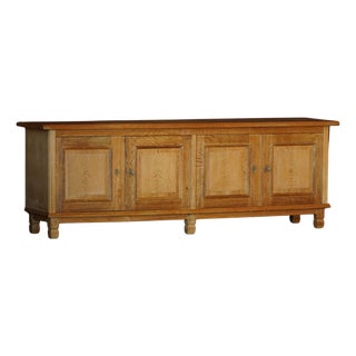 Danish Oak Sideboard with Paneled Doors, 1950s For Sale