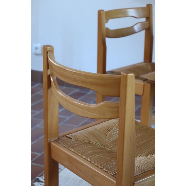 Elm and Rush Dining Chairs from Maison Regain, France, 1980s, Set of 6 For Sale - Image 6 of 13