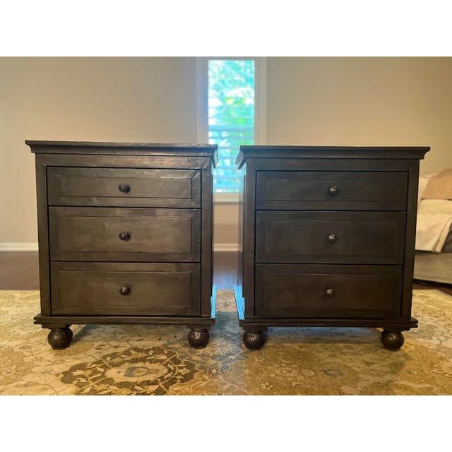 Restoration Hardware Annecy Metal Wrapped Nightstand a Pair Chairish