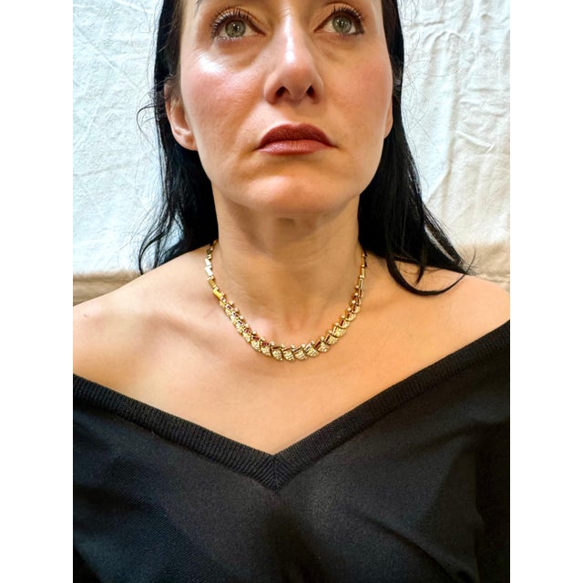 Natural 3 Ct Ruby & 4 Ct Diamond Necklace 18 Karat Yellow Gold 75 Grams, 18 Inc For Sale - Image 11 of 18