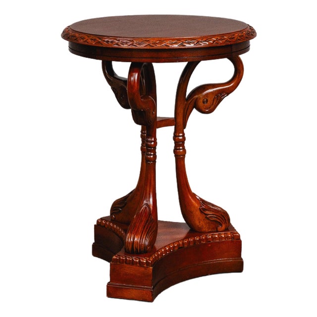 Biedermeier Style Side Table in Mahogany, Late 20th Century For Sale