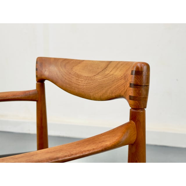 Black Teak and Leather Armchair by H. W. Klein for Bramin, 1960s For Sale - Image 8 of 18