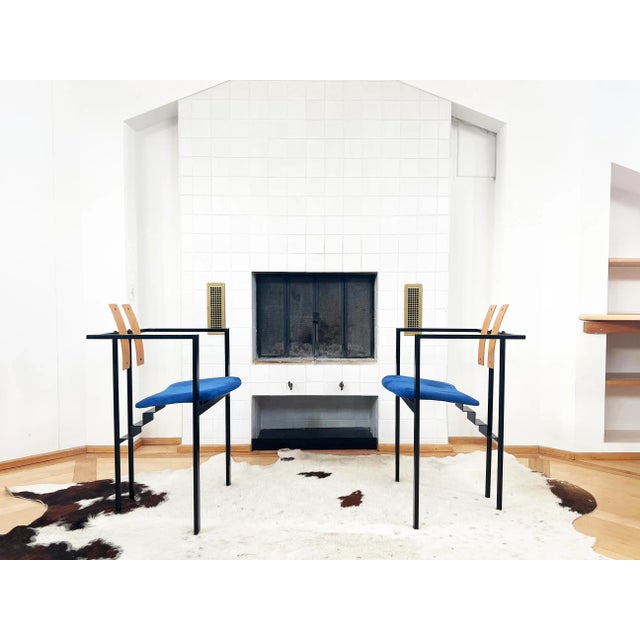 Fast shipping, insured, in 2-3 weeks. A pair of gorgeous 'Trix' chairs from the postmodern era, crafted by designer Karl...