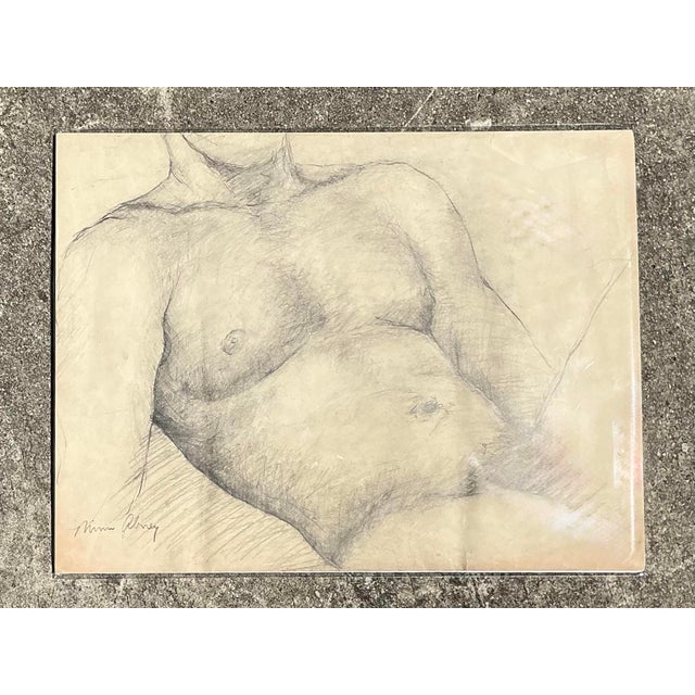 Vintage Original Nude Male Sketch For Sale - Image 12 of 12