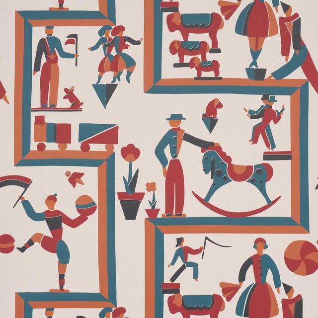 SAMPLE - Schumacher Vally Circus Wallpaper In Multi For Sale