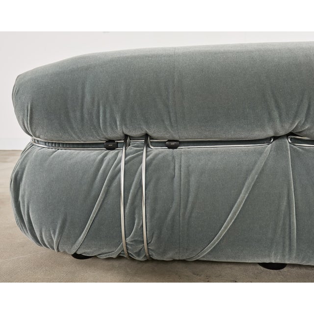 Cassina Soriana Mohair Sofa Designed by Afra and Tobia Scarpa For Sale - Image 17 of 18