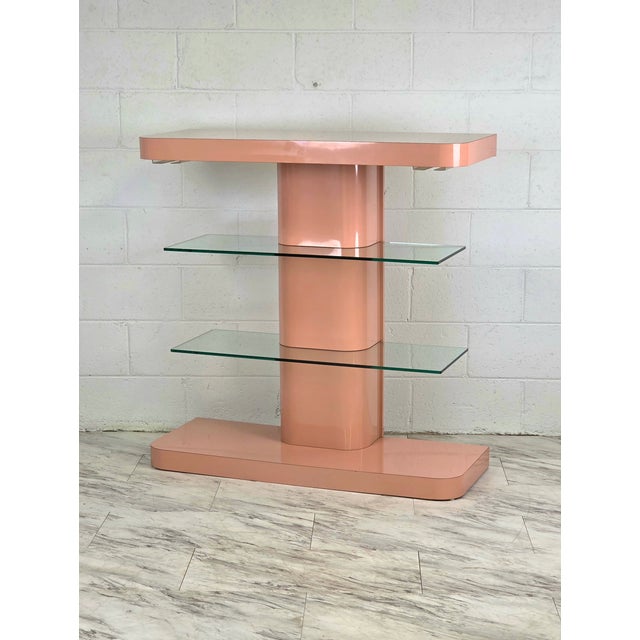 1980s Post Mod 4 Tier Pink Bar For Sale - Image 4 of 8