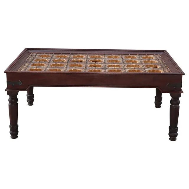 Solid Wood 8 Seater Dinning Table |Handmade Distressed Brown Table |Vintage Aged 31.5 Inch Long Dining Table For Sale - Image 4 of 4