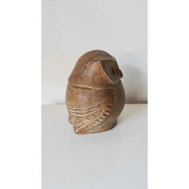 Beige Ceramic Owl Sculpture by Agnès Escala, 1960s For Sale - Image 8 of 16