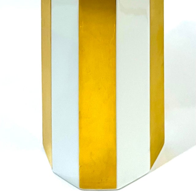Rosenthal Rare 1980's Rosenthal Studio Line Gold Striped Vase and Bonbonniere by Tapio Wirkala For Sale - Image 4 of 13