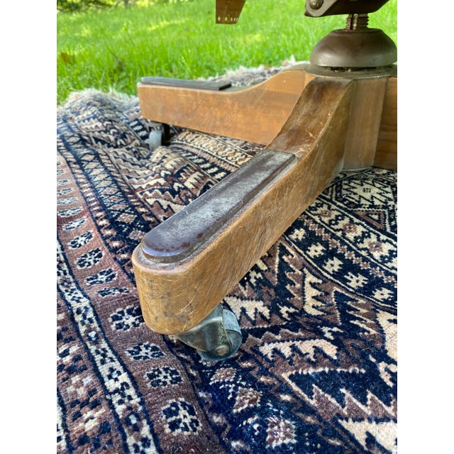 Vintage Executive Tufted Leather Swivel Office Desk Chair For Sale - Image 11 of 13