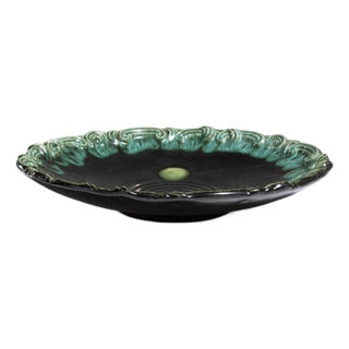 1970s Germany Mid-century Modern Forest Green Ceramic Serving Bowl For Sale
