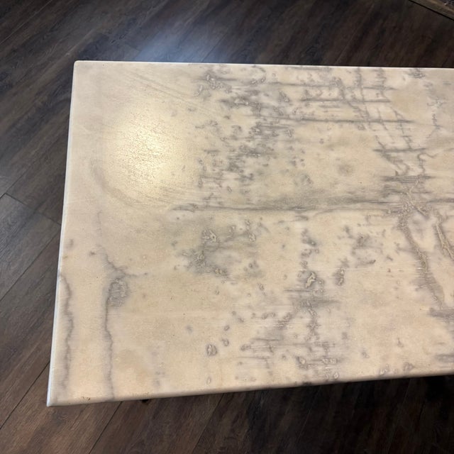 Metal Antique French Carrera Marble Top Cafe or Bistro Table With Cast Iron Base For Sale - Image 7 of 10