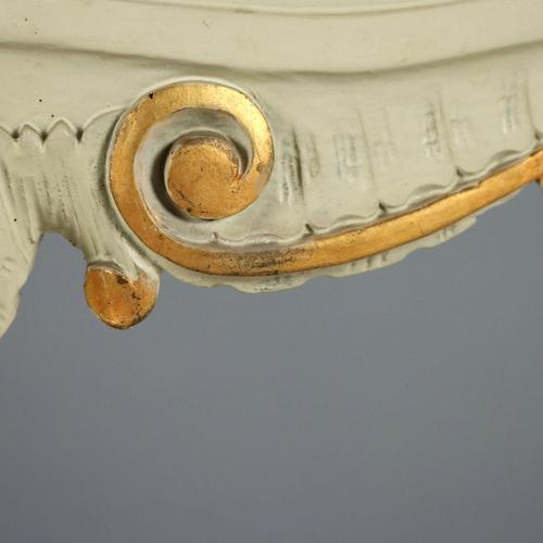 Cream Antique Coffee Table in Lacquered Wood with Marble Top, Italy, 20th Century For Sale - Image 8 of 10