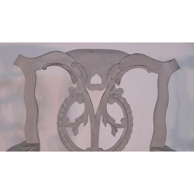 White Set of Armchairs with Leather Seats For Sale - Image 8 of 10