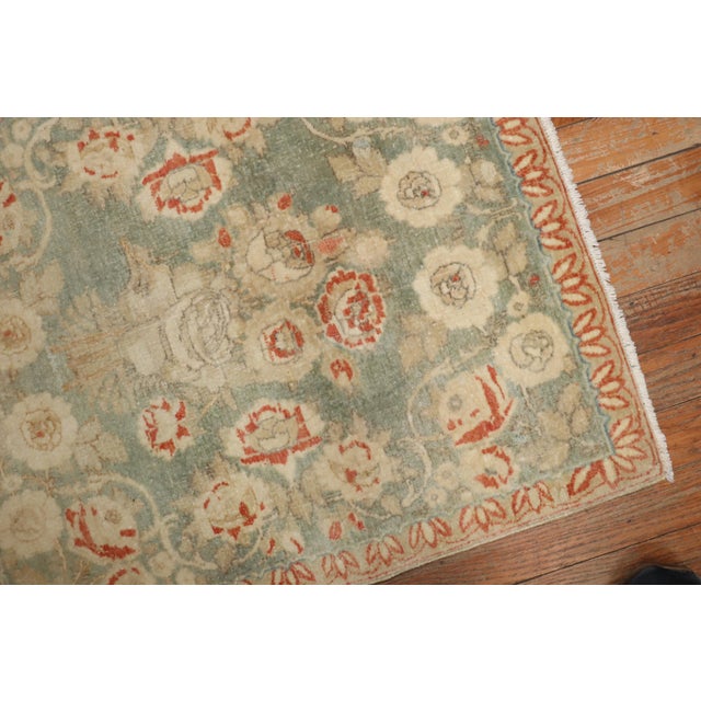Early 20th Century Zabihi Collection Persian Kashan Light Green Mat - 1'11" x 2'9" For Sale In New York - Image 6 of 7