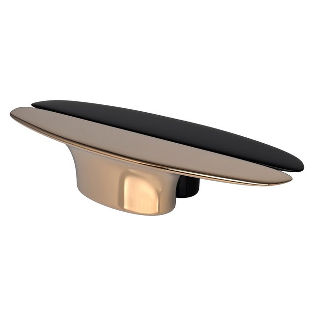 "Devonshire" Coffee Table With Bronze and Stainless Steel For Sale In Los Angeles - Image 6 of 12