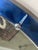 Glass Art Deco Style Round Cobalt Blue Glass Wall Mirror For Sale - Image 7 of 7