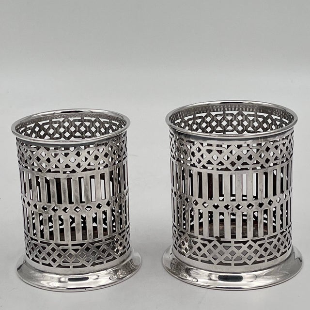 Silver 1940s Bernard Rice's Sons Inc. Silverplate Condiment Holders - A Pair For Sale - Image 8 of 13