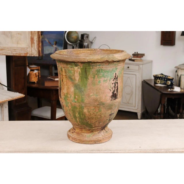 French Provençal Early 19th Century Anduze Vase with Hints of Green and Brown For Sale - Image 9 of 12