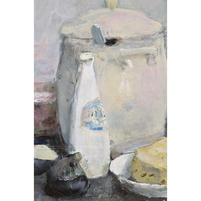 Imants Vecozols, Still Life with Cheese, 2000s, Oil on Cardboard, in Very Good conditions. Designed from 2000 I have...